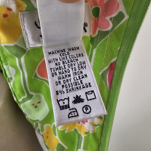 Lily Pulitzer Lime Green & Pink Ladybugs Fruit Geometric Print Strapless Dress 4 - Picture 16 of 17